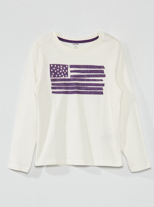 T-shirt de manga comprida com estampado - Kiabi