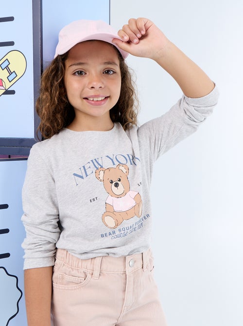 T-shirt de manga comprida com estampado - Kiabi
