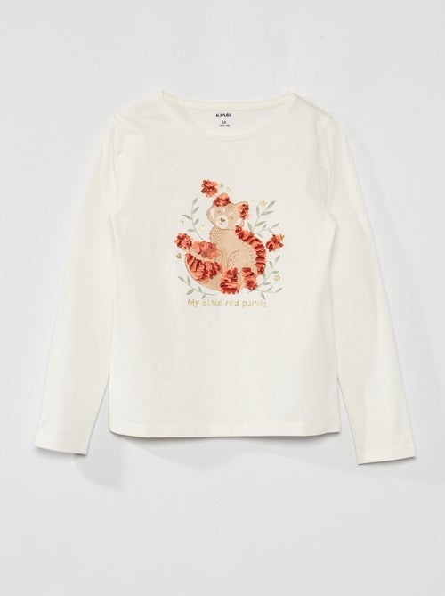 T-shirt de manga comprida com estampado fantasia - Kiabi