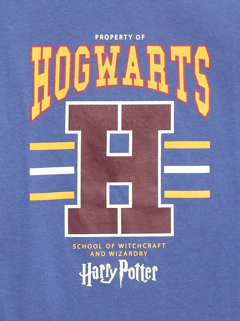 T-shirt de manga comprida com estampado 'Harry Potter' Azul - Kiabi