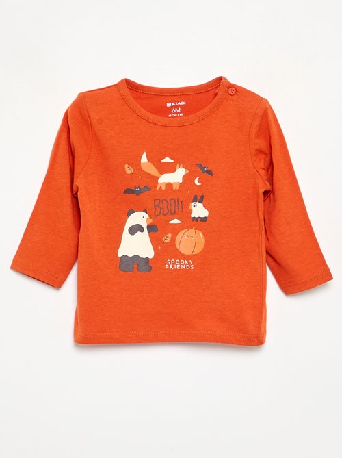 T-shirt de manga comprida com estampado - Kiabi