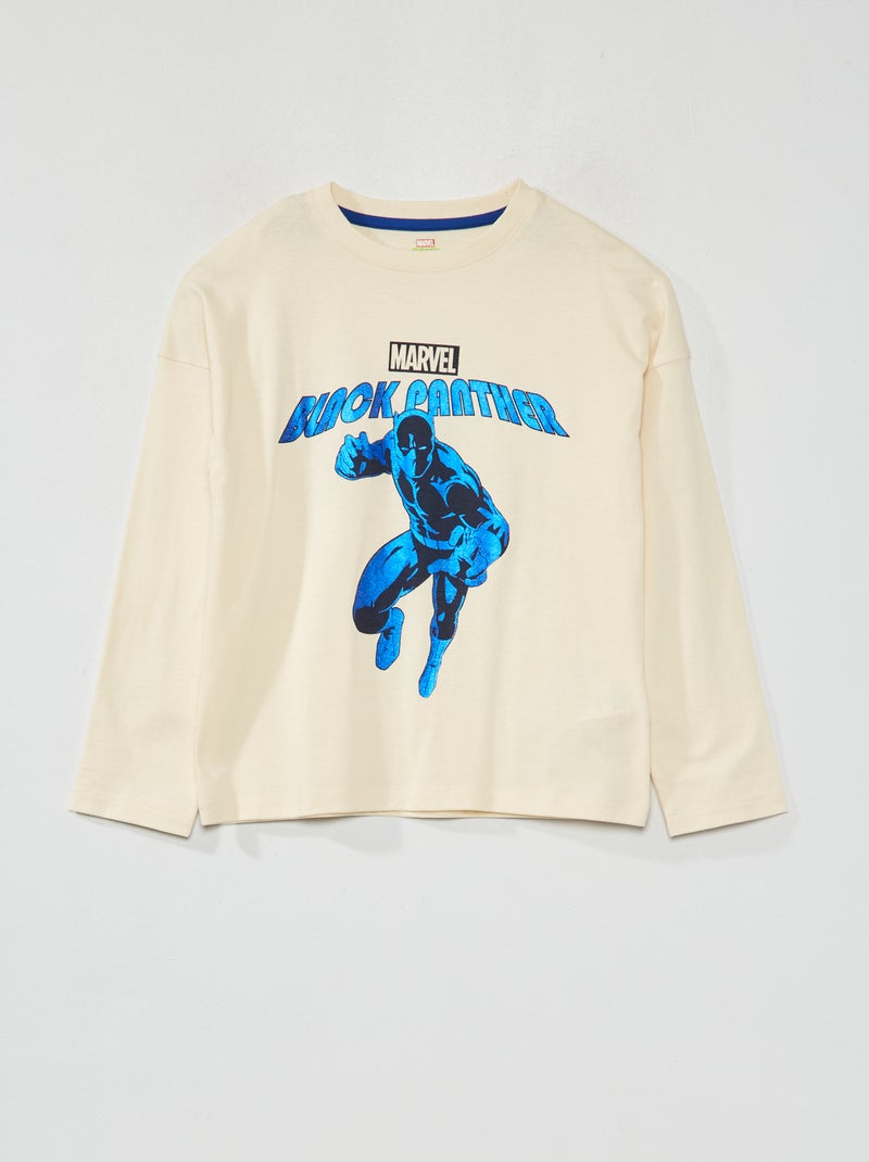 T-shirt de manga comprida com estampado 'Marvel' BEGE - Kiabi
