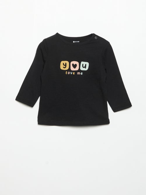 T-shirt de manga comprida com estampado - Kiabi