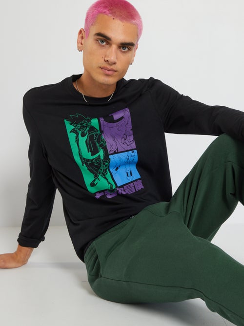 T-shirt de manga comprida com estampado - Kiabi