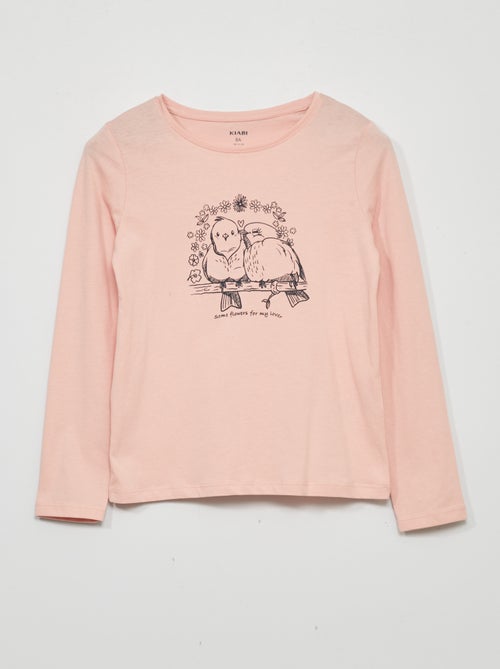 T-shirt de manga comprida com estampado - Kiabi