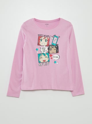 T-shirt de manga comprida com estampado