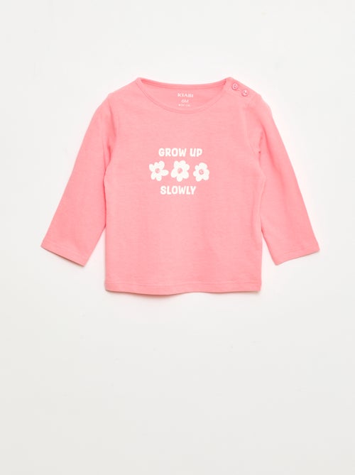 T-shirt de manga comprida com estampado - Kiabi