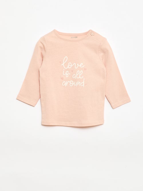T-shirt de manga comprida com estampado - Kiabi