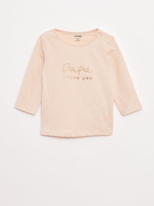 T-shirt de manga comprida com estampado - Kiabi