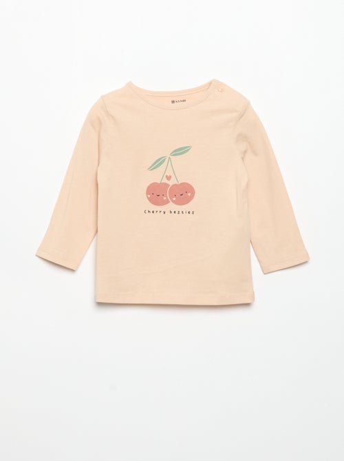 T-shirt de manga comprida com estampado - Kiabi