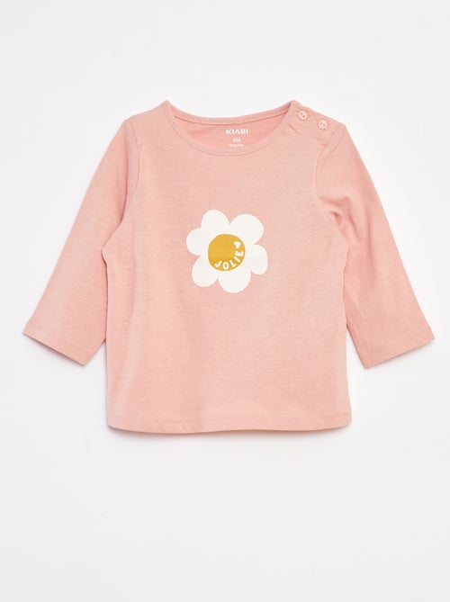 T-shirt de manga comprida com estampado - Kiabi