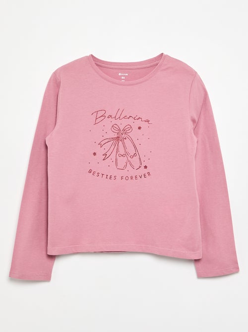 T-shirt de manga comprida com estampado - Kiabi
