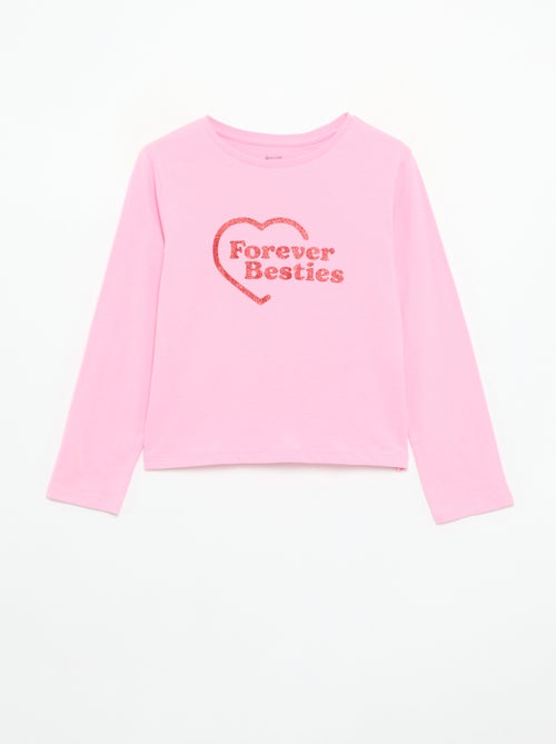 T-shirt de manga comprida com estampado - Kiabi