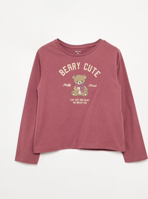 T-shirt de manga comprida com estampado - Kiabi