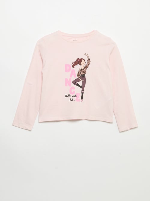 T-shirt de manga comprida com estampado - Kiabi