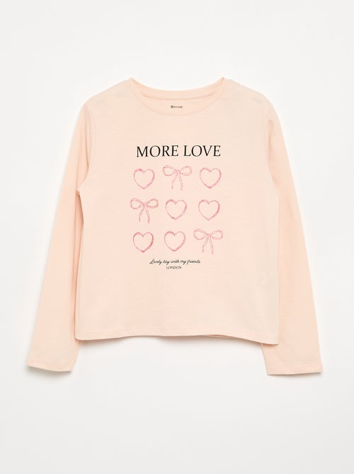 T-shirt de manga comprida com estampado - Kiabi
