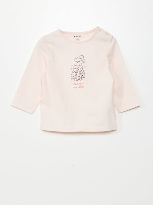 T-shirt de manga comprida com estampado - Kiabi