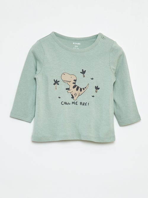 T-shirt de manga comprida com estampado - Kiabi