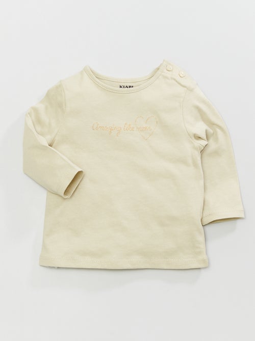 T-shirt de manga comprida com estampado - Kiabi