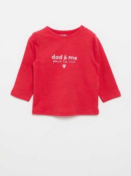 T-shirt de manga comprida com estampado - Kiabi