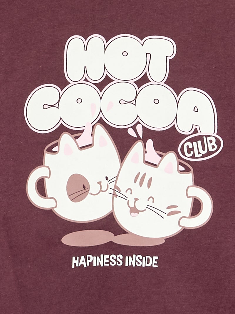 T-shirt de manga comprida com estampado Vermelho - Kiabi