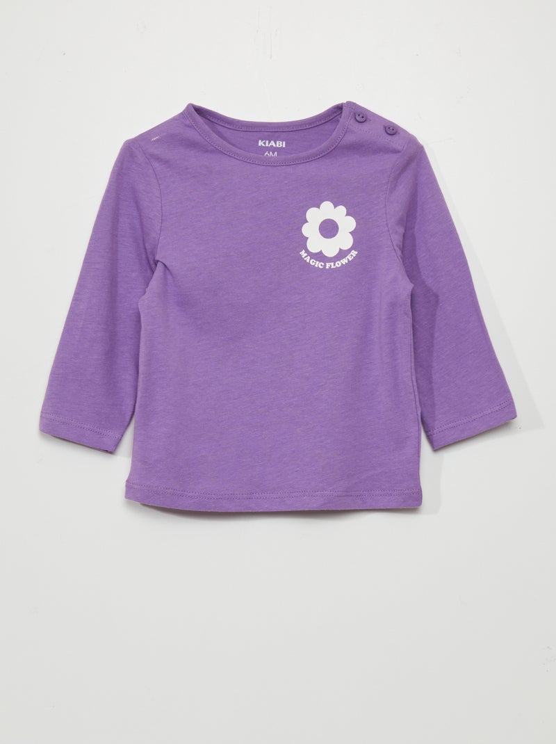 T-shirt de manga comprida com estampado VIOLETA - Kiabi