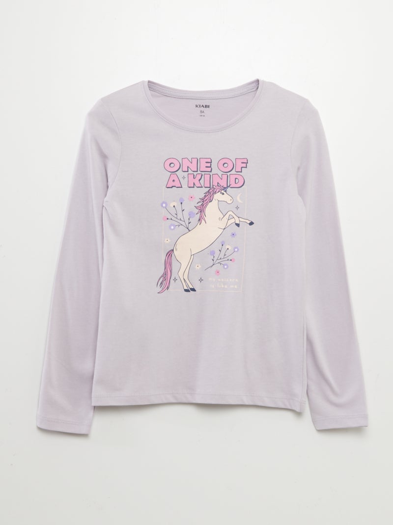 T-shirt de manga comprida com estampado VIOLETA - Kiabi