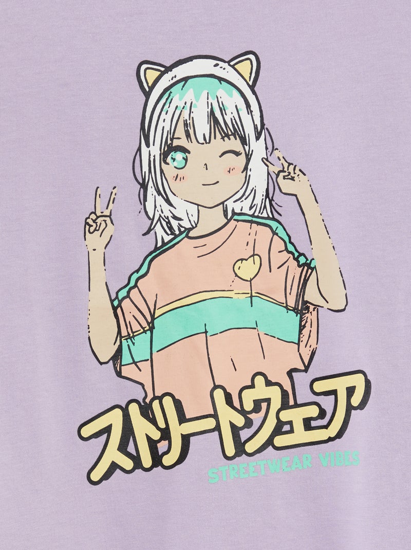 T-shirt de manga comprida com estampado VIOLETA - Kiabi