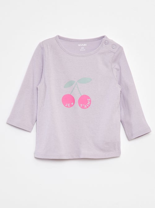 T-shirt de manga comprida com estampado - Kiabi