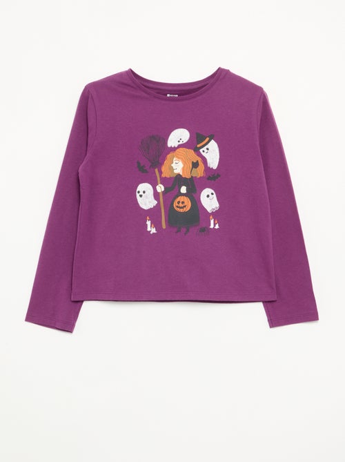 T-shirt de manga comprida com estampado - Kiabi