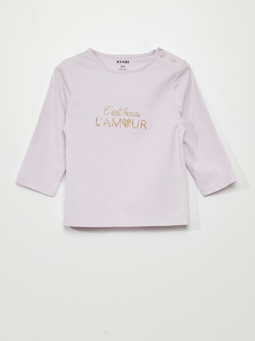 T-shirt de manga comprida com estampado - Kiabi