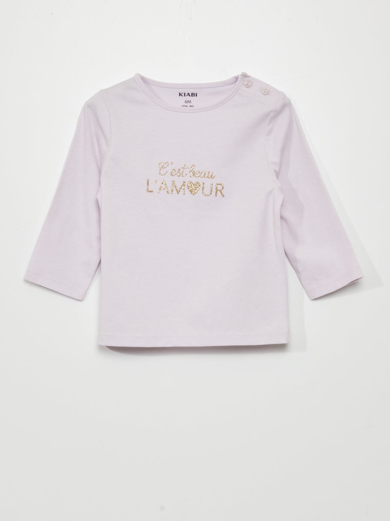 T-shirt de manga comprida com estampado VIOLETA - Kiabi