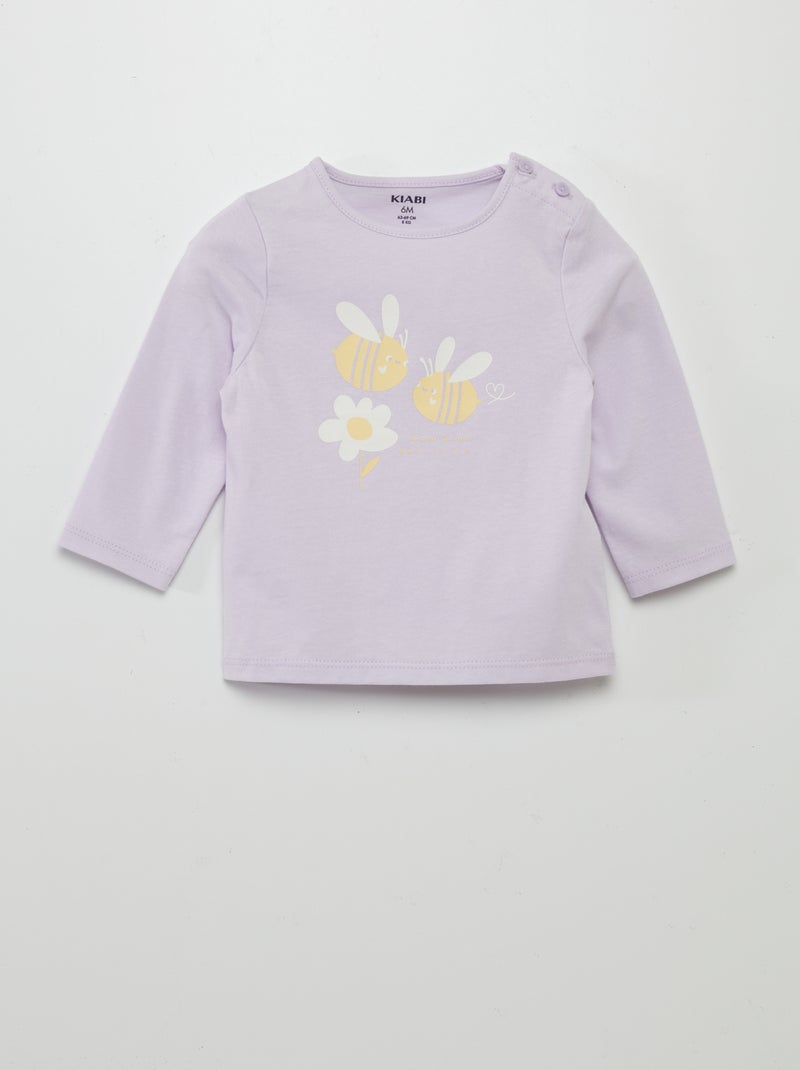 T-shirt de manga comprida com estampado VIOLETA - Kiabi