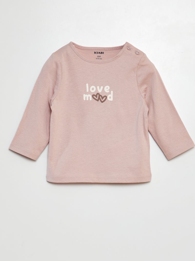 T-shirt de manga comprida com estampado VIOLETA - Kiabi