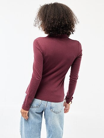 T-shirt de manga comprida com gola polo