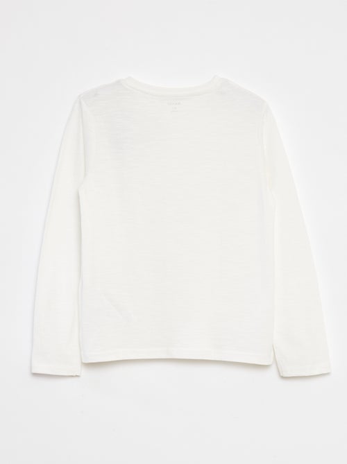 T-shirt de manga comprida com gola tunisina - Kiabi