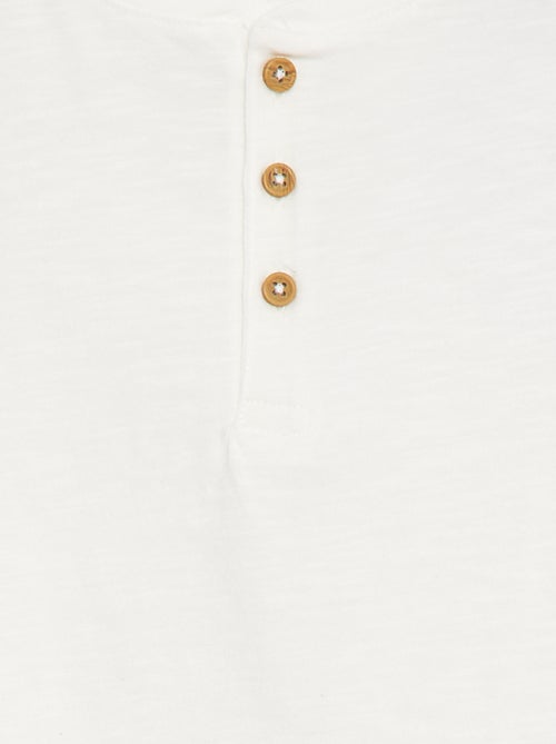 T-shirt de manga comprida com gola tunisina - Kiabi