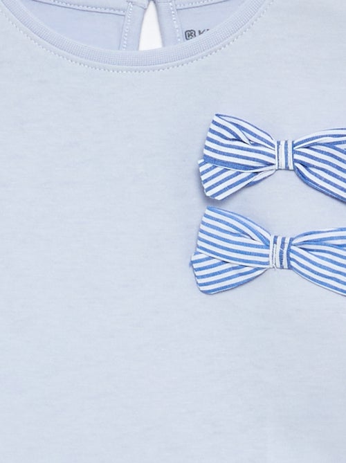 T-shirt de manga comprida com laços decorativos - Kiabi