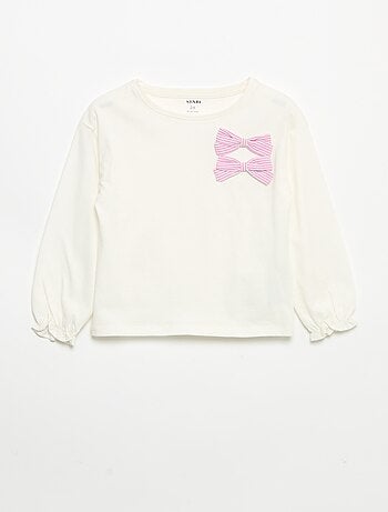 T-shirt de manga comprida com laços decorativos