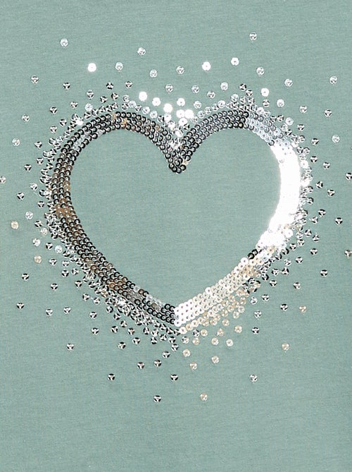 T-shirt de manga comprida com lantejoulas - Kiabi