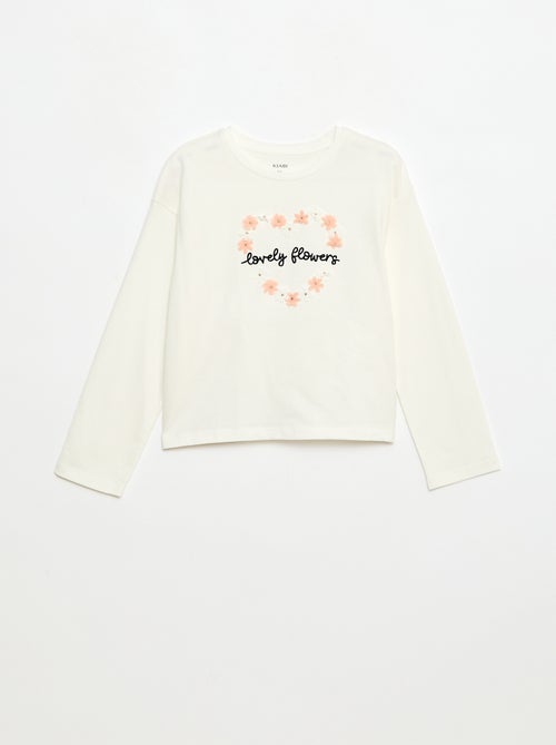 T-shirt de manga comprida com lantejoulas - Kiabi