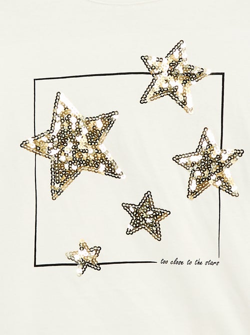 T-shirt de manga comprida com lantejoulas - Kiabi