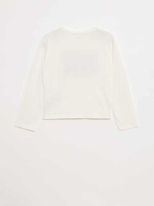 T-shirt de manga comprida com lantejoulas - Kiabi