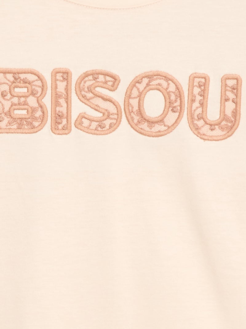 T-shirt de manga comprida com lantejoulas Rosa - Kiabi