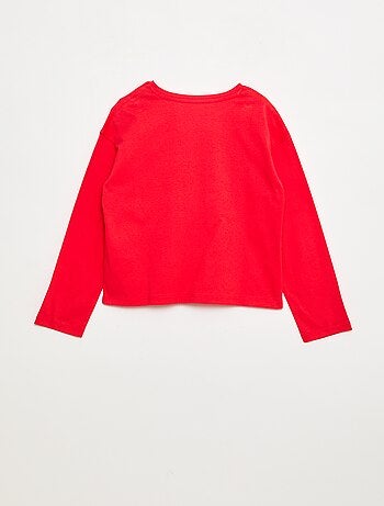 T-shirt de manga comprida com lantejoulas