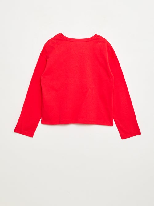 T-shirt de manga comprida com lantejoulas - Kiabi