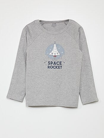 T-shirt de manga comprida com molas - coleção fácil de vestir