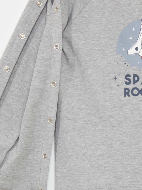 T-shirt de manga comprida com molas - coleção fácil de vestir - Kiabi