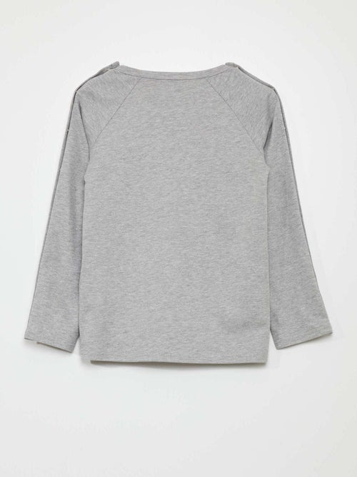 T-shirt de manga comprida com molas - coleção fácil de vestir - Kiabi