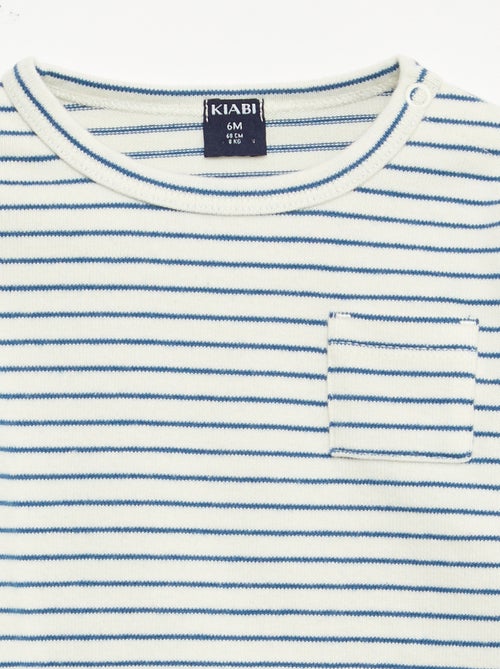 T-shirt de manga comprida com padrão às riscas - Kiabi